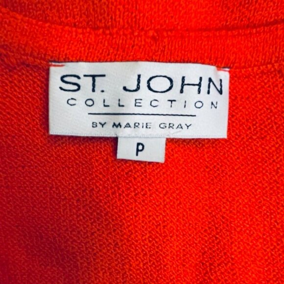 St. John Santana Knit Sweater Vest Fitted Gold Hardware Vintage Gilet Small - Picture 7 of 8